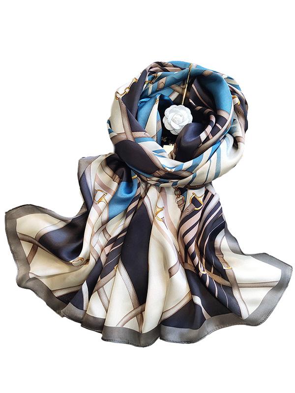 Blue Serenity Long Silk Scarf