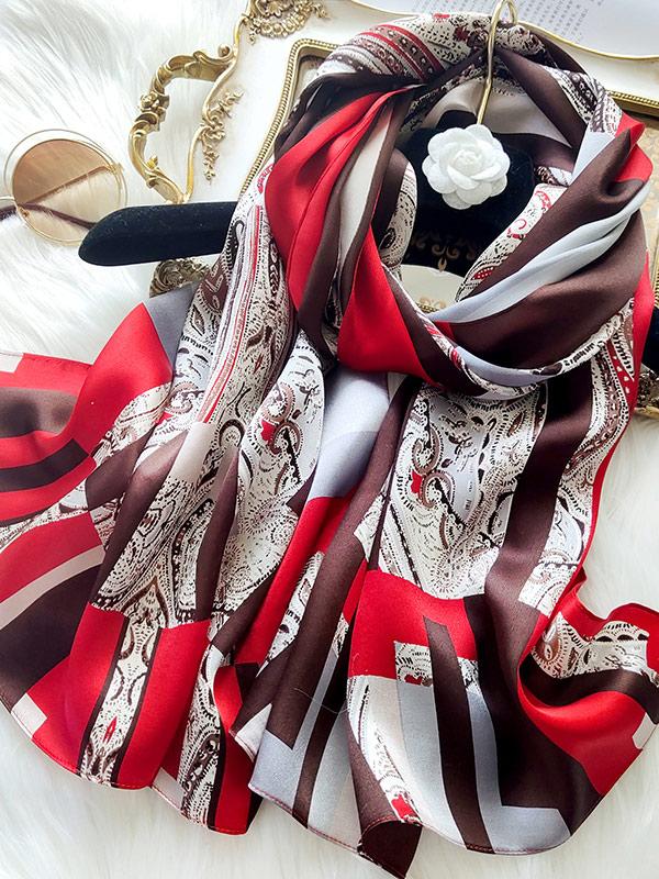 Clearance - Classic Stripes Long Silk Scarf